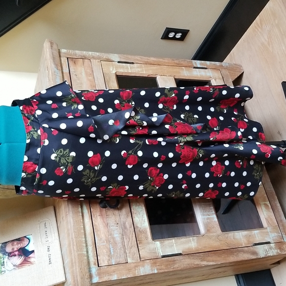Zara Dresses & Skirts - Zara Polka Dots And Roses Ruffled Skirt - SZ M